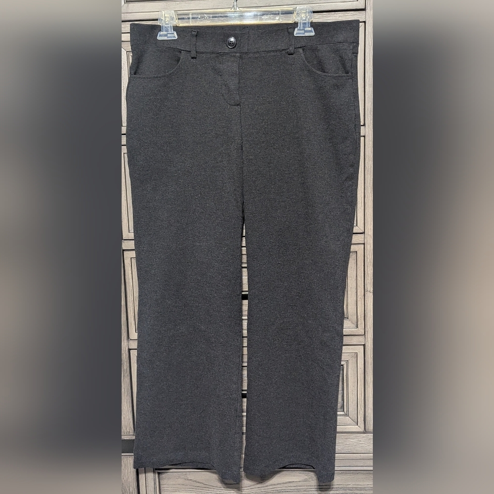 Gray Boot-Leg Pants